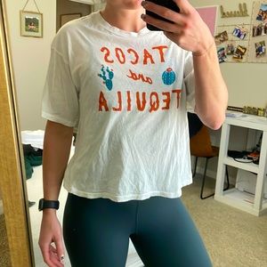 Tacos and Tequila Long Crop Tee